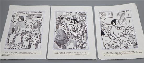 Robert Coram (Maroc). A collection of approximately 80 original pen cartoons, unframed.